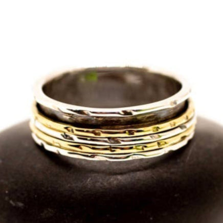 Sterling Silver Textured Band Meditation Ring - Rajasthan, India