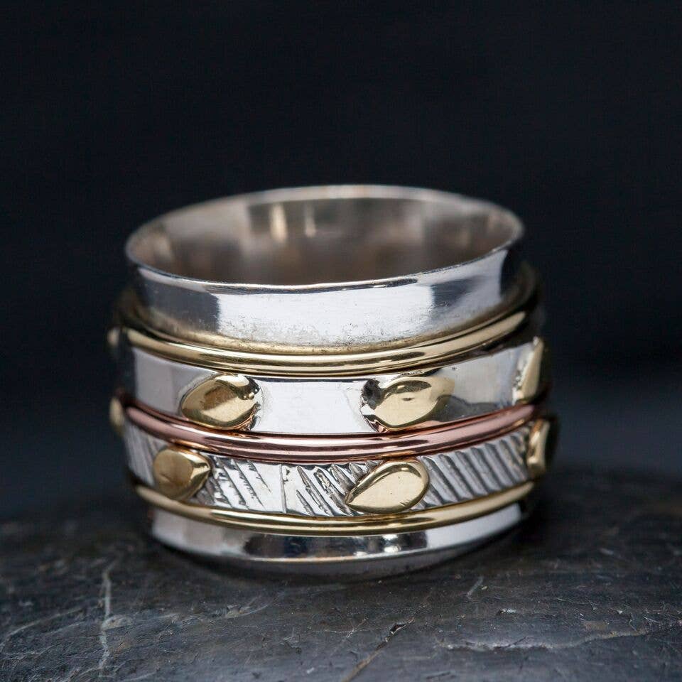 Five Band Lily Pad Meditation Ring - Rajasthan, India