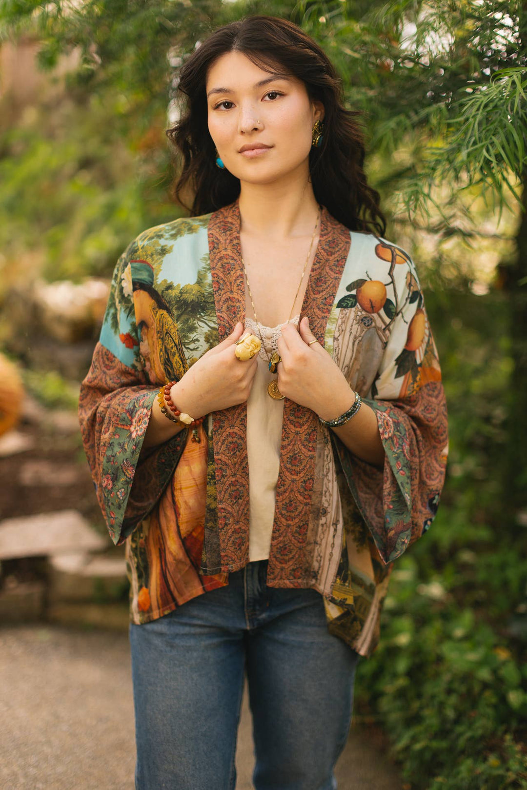 Secret Garden Pixie Duster Cropped Kimono w/ Swan - Canada