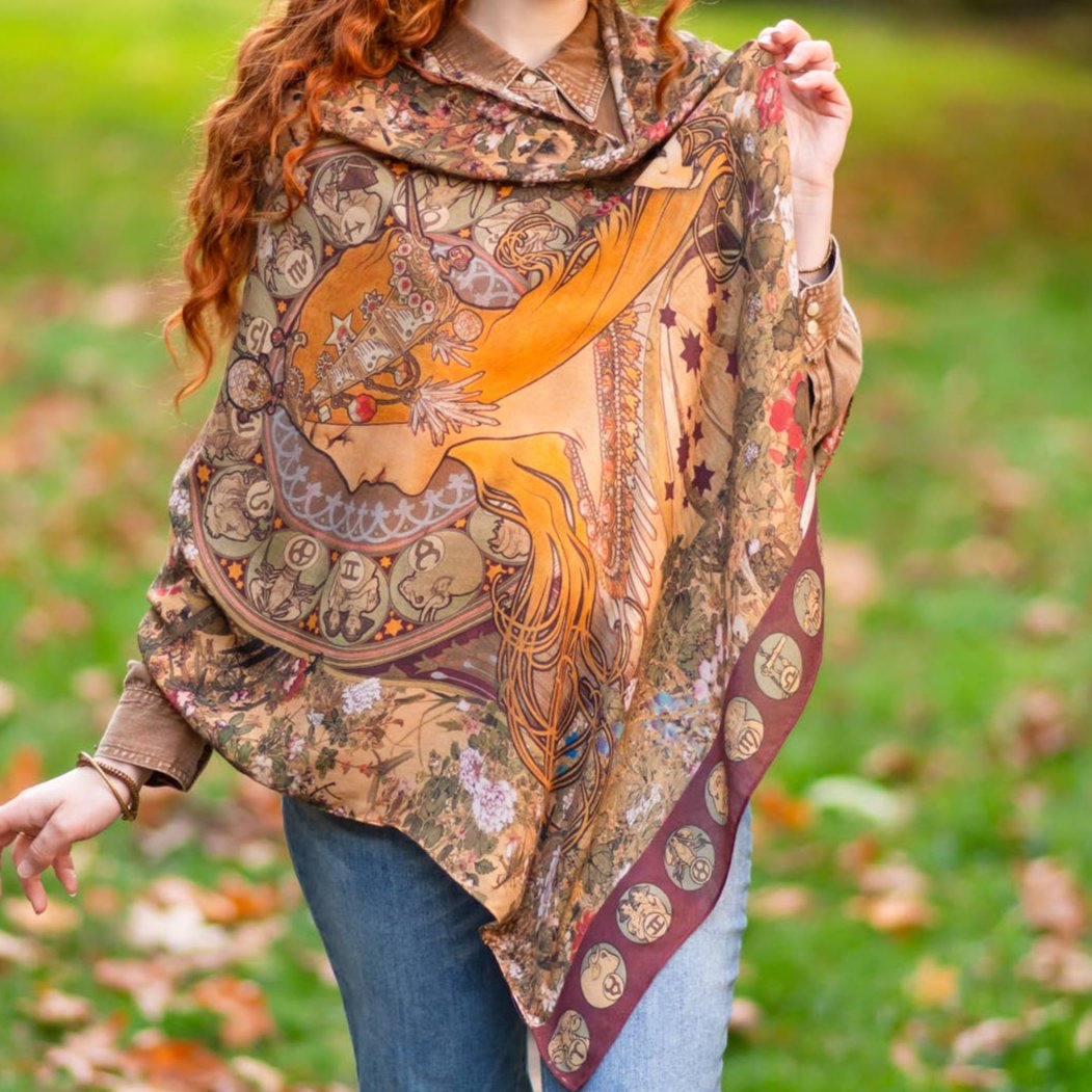 Dream Weaver Bohemian Bamboo Scarf with Zodiac Signs