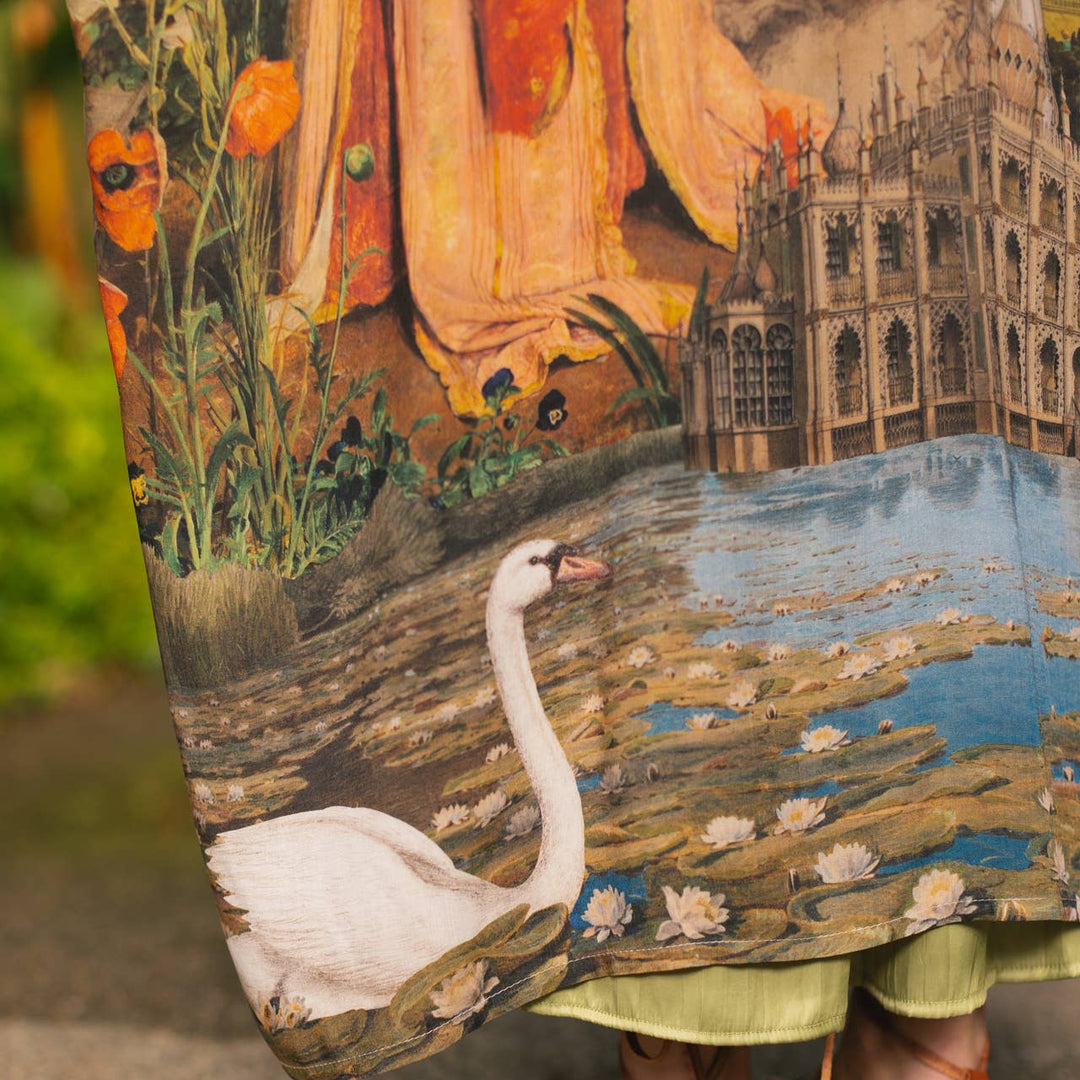 Secret Garden Opera Duster Kimono Robe w/ Swan, Fan - Canada