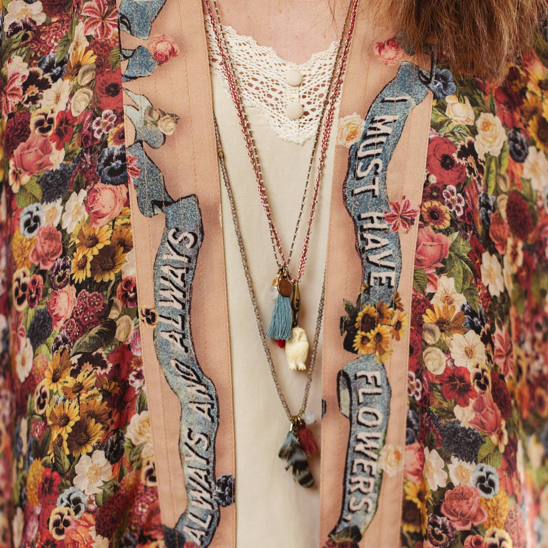 Art of Life Pixie Duster Cropped Kimono with Palette & Flowers - Canada