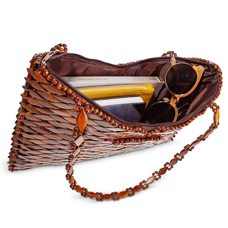 St. Lucia Shoulder Bag, Dark Walnut - Brazil
