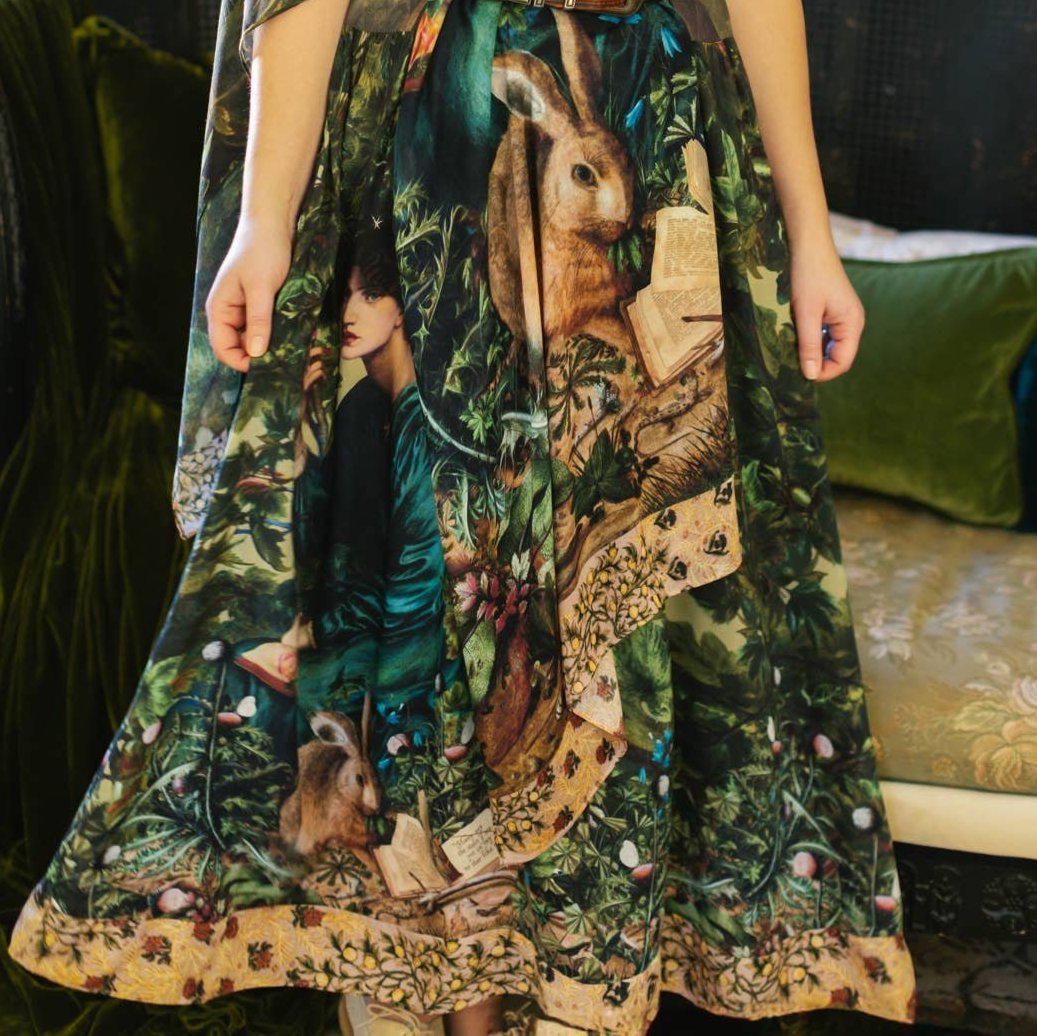 Bella Notte Bohemian Bamboo Scarf with Rabbit and Moon