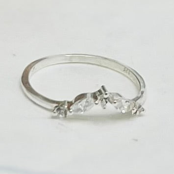 Frosting Crystal Sterling Silver Ring - India