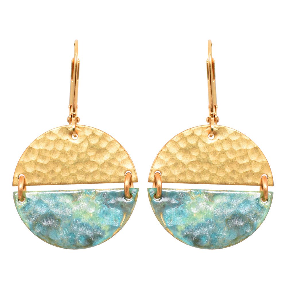 Ayla Earrings Patina Verdigris - Salem, Massachusetts