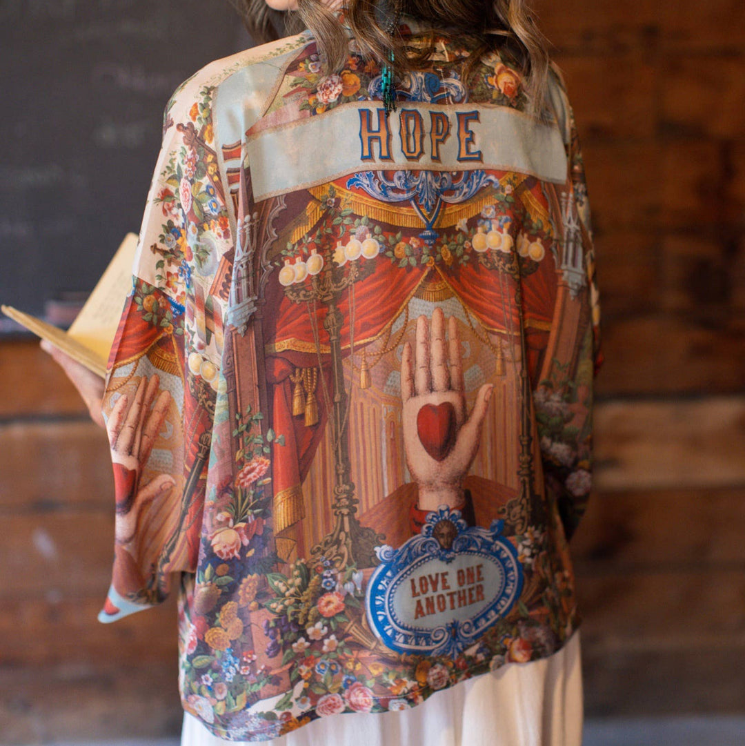 Love Language Pixie Duster Cropped Kimono w/ Faith, Hope - Canada