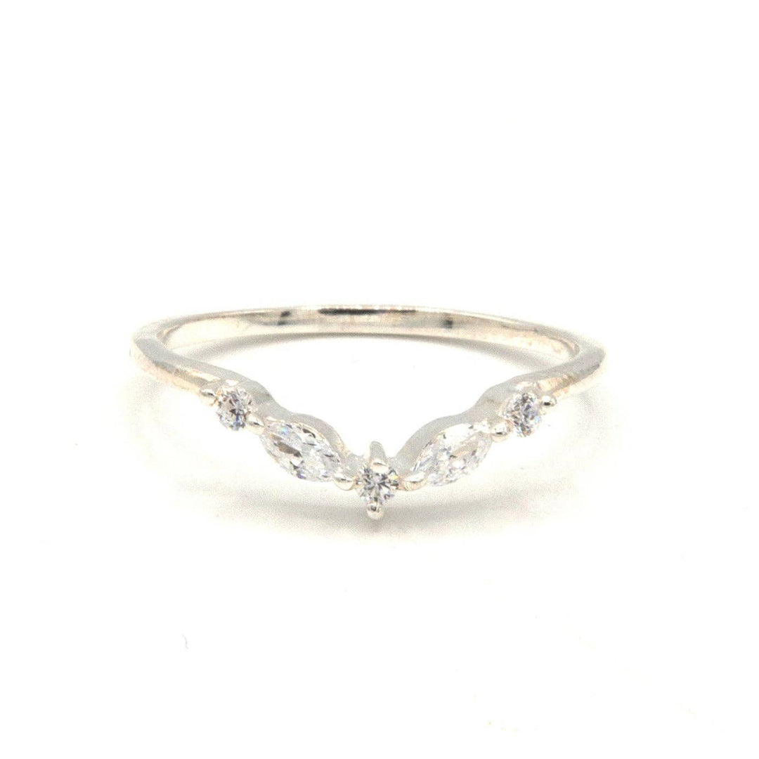 Frosting Crystal Sterling Silver Ring - India
