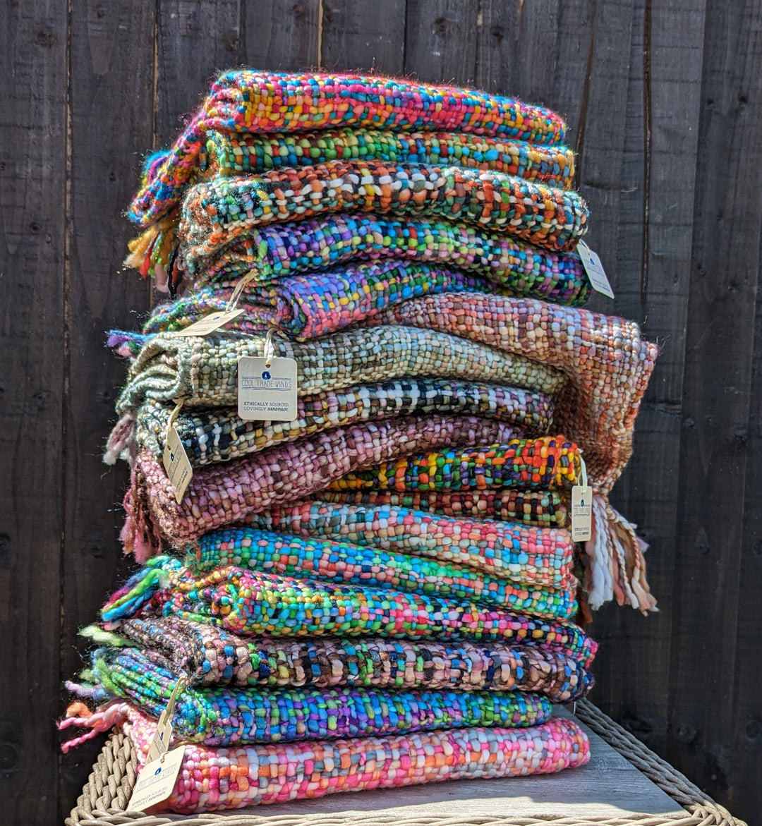 Colorful Chunky Tweed Scarves - India