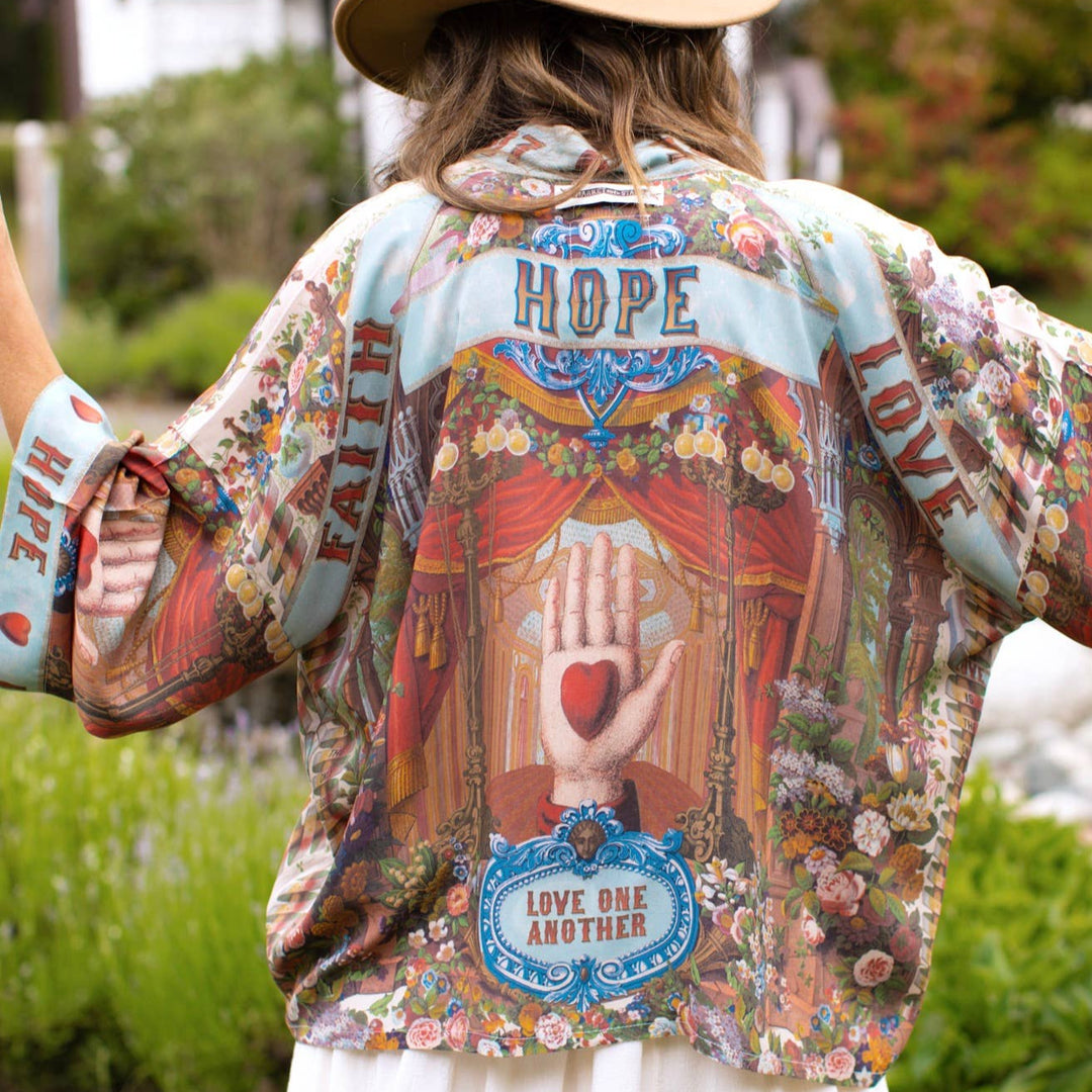 Love Language Pixie Duster Cropped Kimono w/ Faith, Hope - Canada