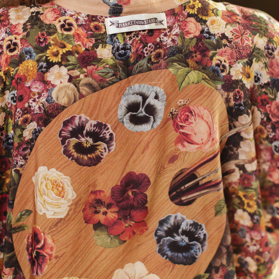 Art of Life Pixie Duster Cropped Kimono with Palette & Flowers - Canada