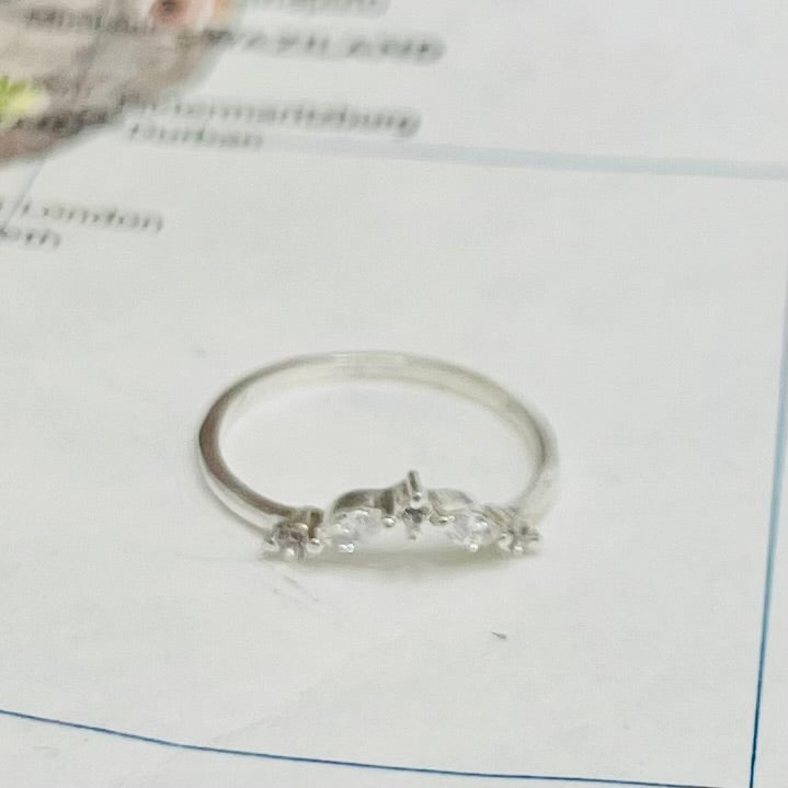 Frosting Crystal Sterling Silver Ring - India