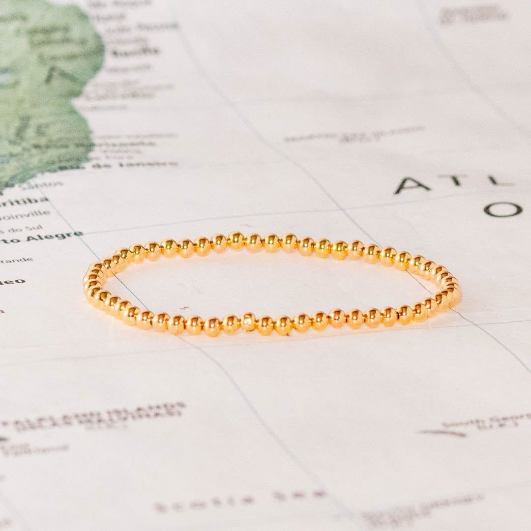 ABLE Beaded Stack Bracelet, Gold Plated- Nashville, USA