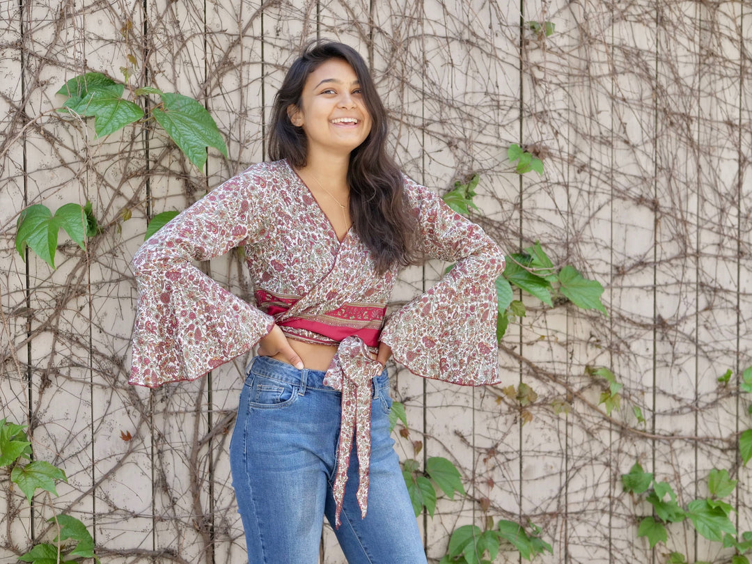 Sari Tie Blouse Flutter Sleeve - India