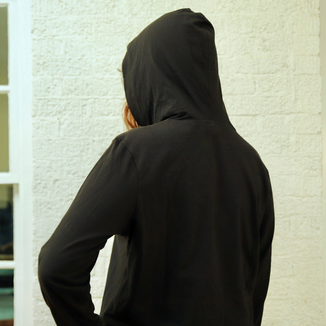 "When a Women is at the Center of Change Anything is Possible” Black Cropped Hoodie
