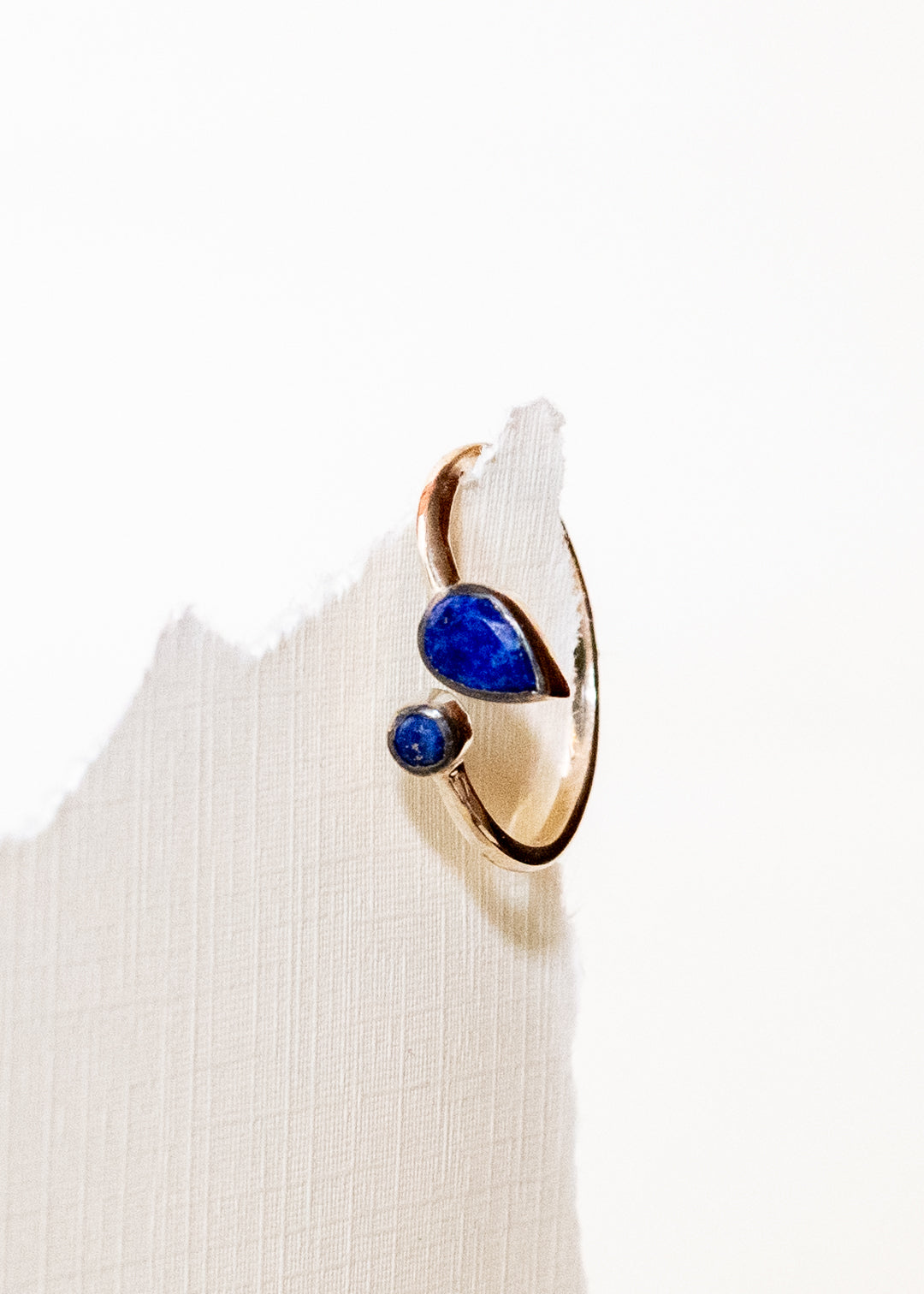 Medusa Lapis Adjustable Sterling Silver Ring - India