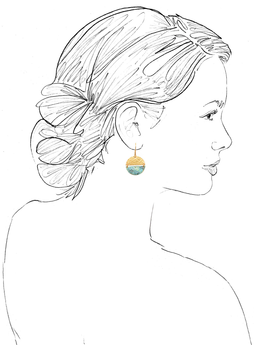 Ayla Earrings Patina Verdigris - Salem, Massachusetts