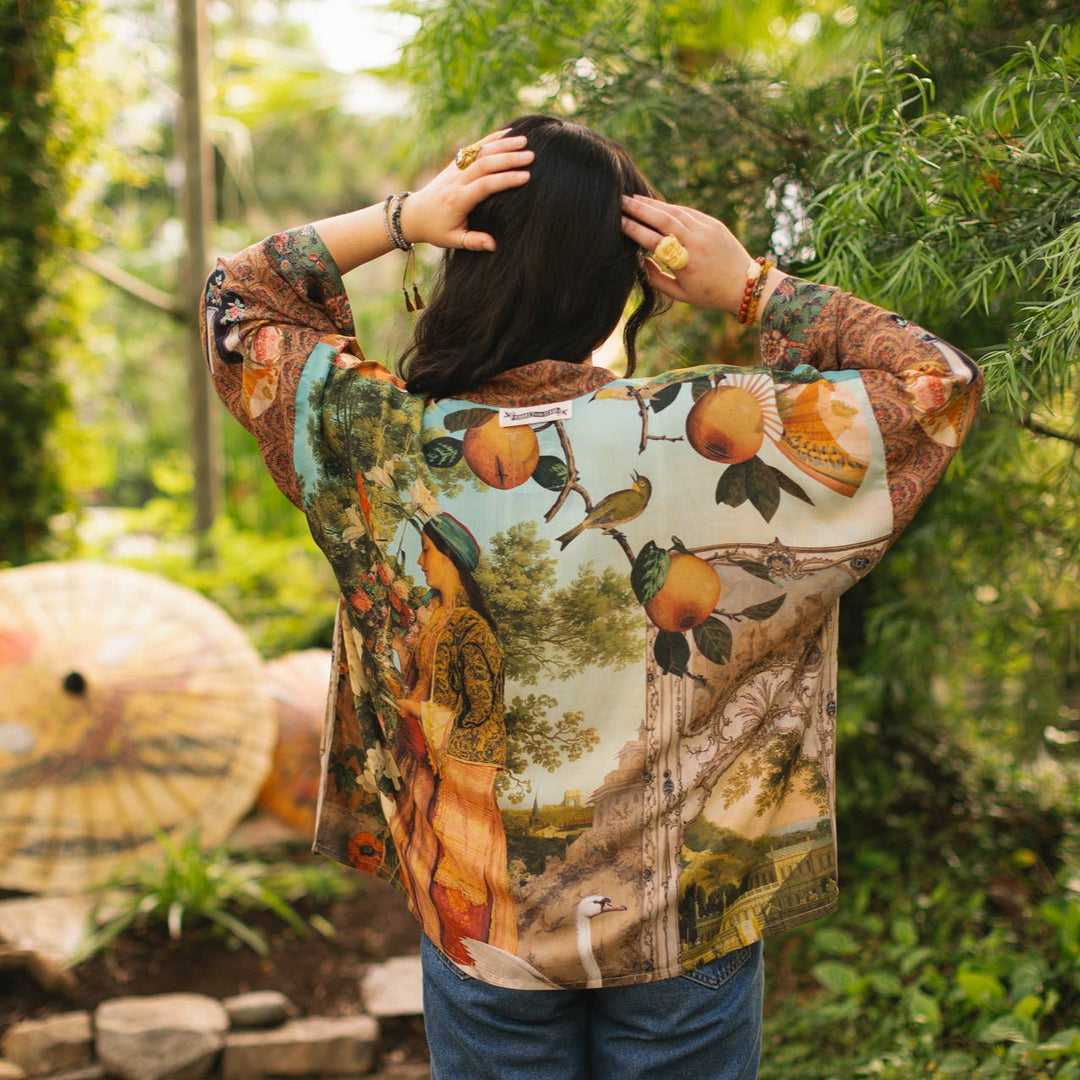 Secret Garden Pixie Duster Cropped Kimono w/ Swan - Canada