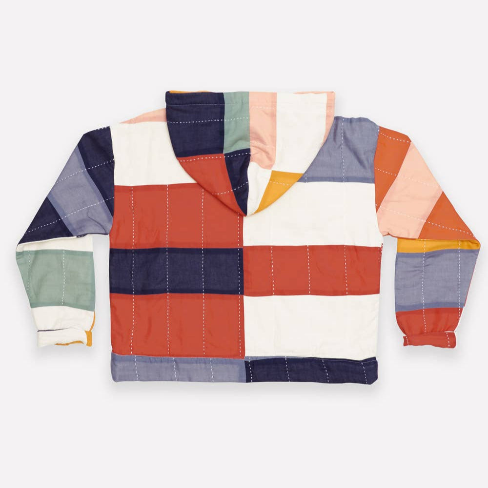 Multi-Check Patchwork Quilt Hoodie - India, Ajmer
