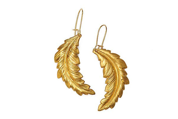 Golden Feather Earrings