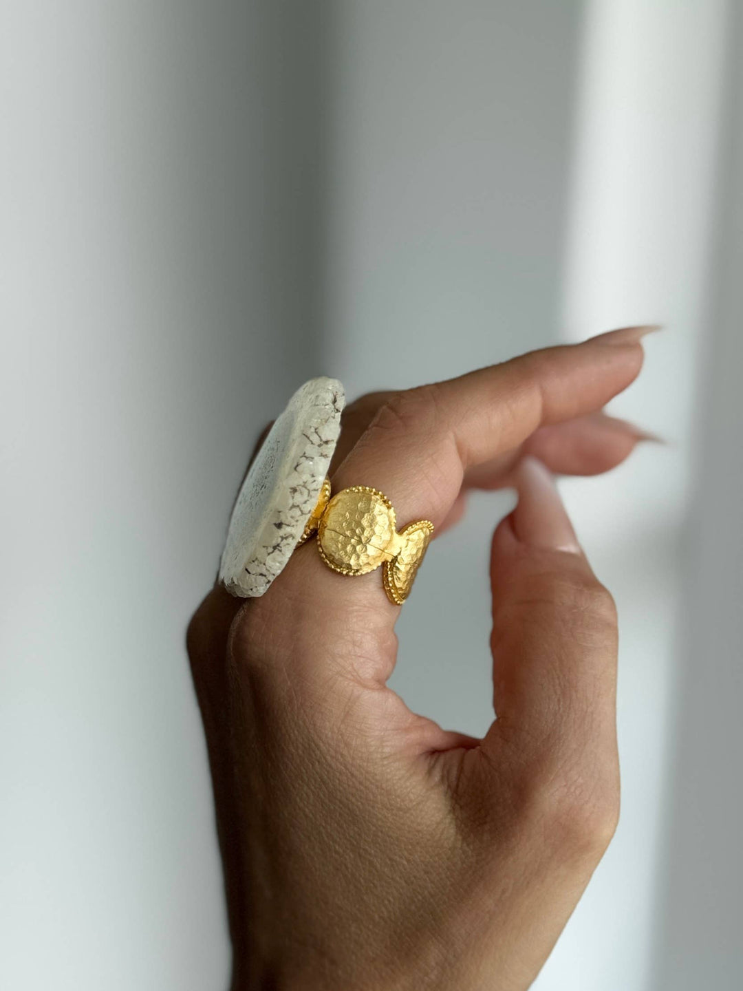 CITADEL Agate Druzy Slab Ring | VERSION 1 | 24k Gold Filled