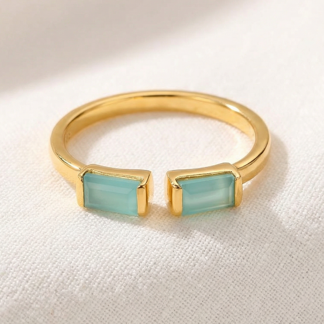 18K Gold Vermeil Open Bar Ring - Connecticut