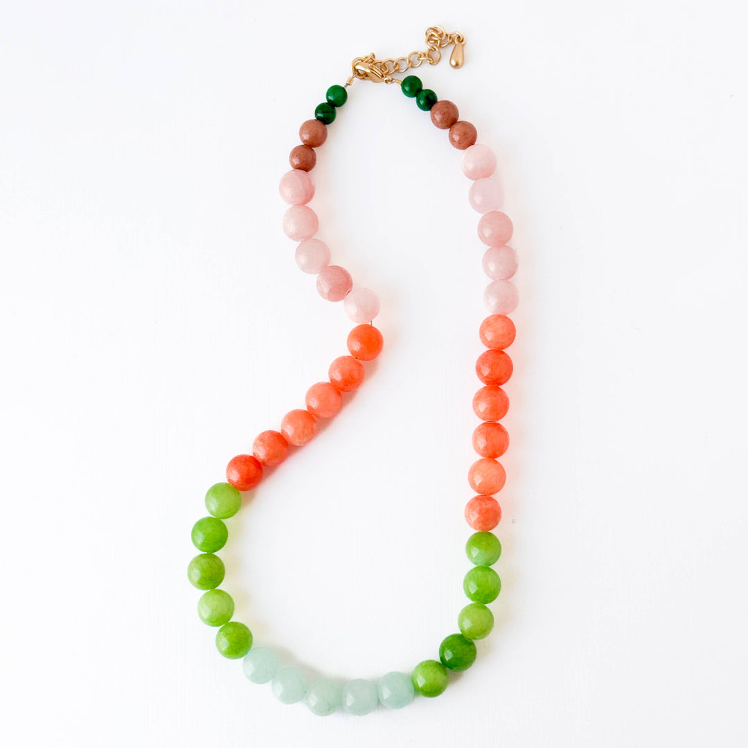Bold Dyed Jade Necklace with Large Graduated Beads