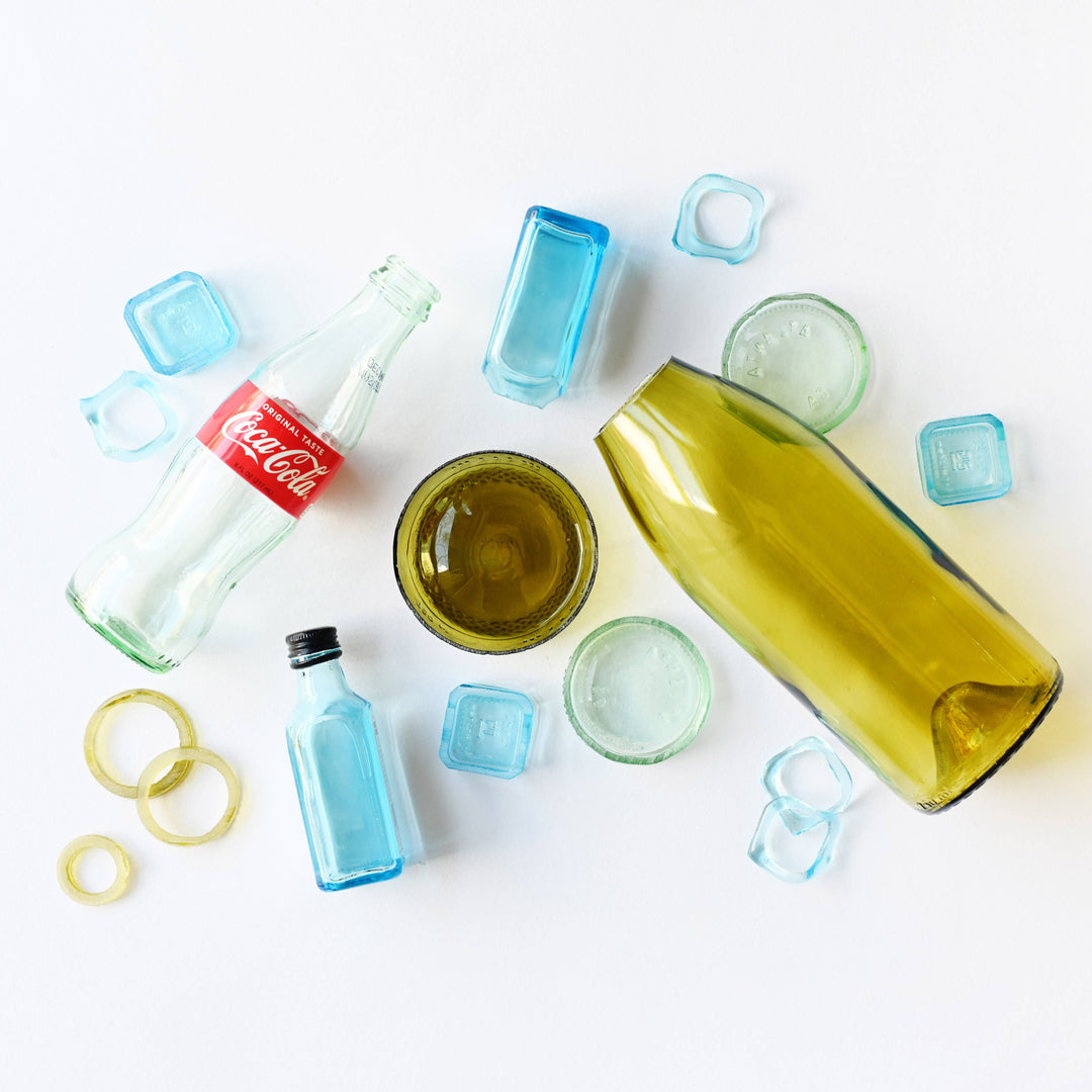 CUBE GOLD RING AQUA | Sustainable Jewelry | Seaglass Style