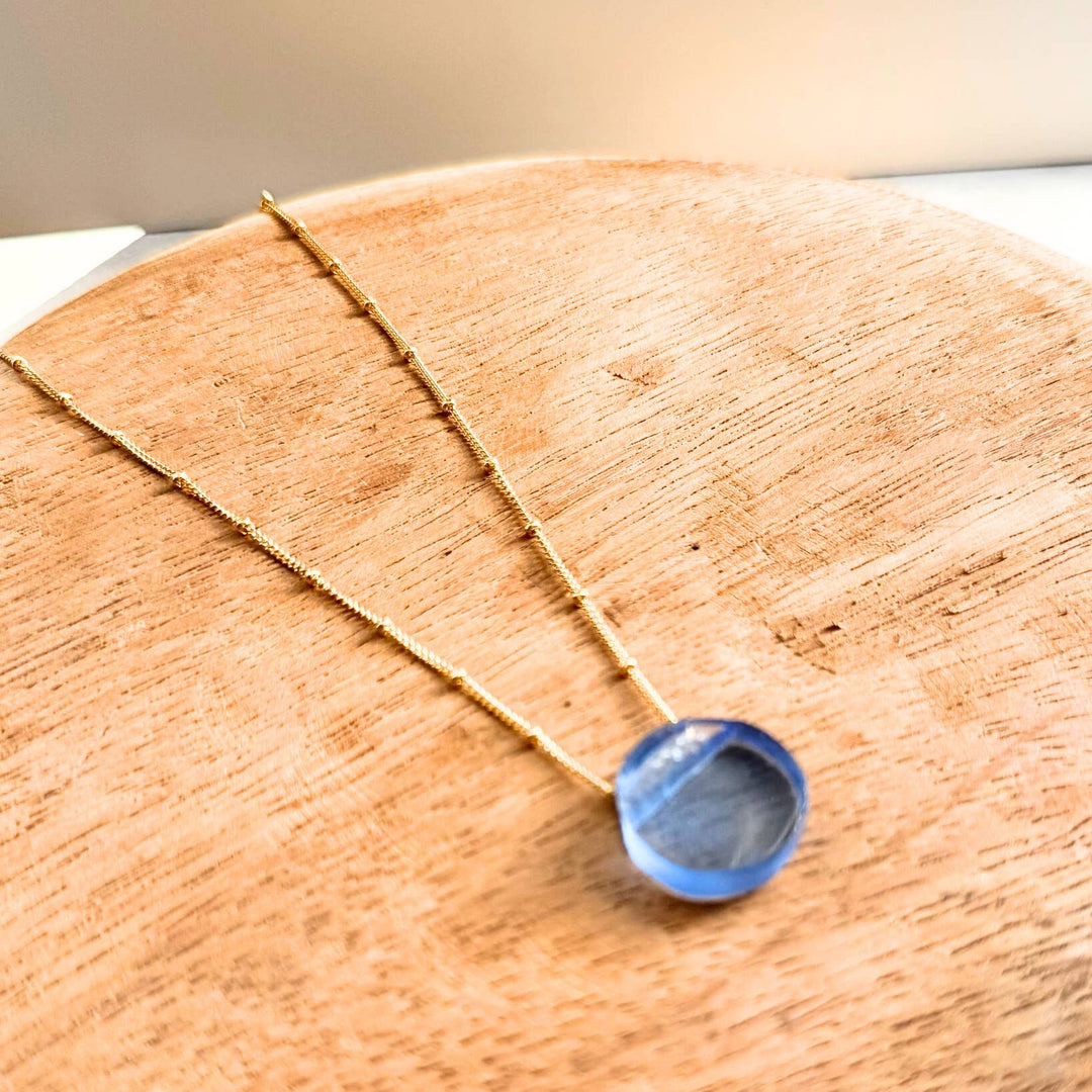 Recycled Glass & Gloss Gold Fill Necklace - Atlanta, GA