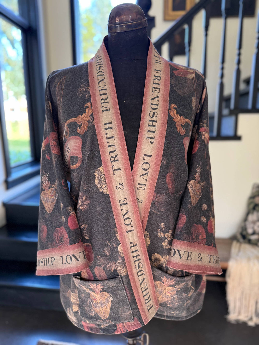 Heart of Gold Fleece Cottage Cardigan Kimono Jacket