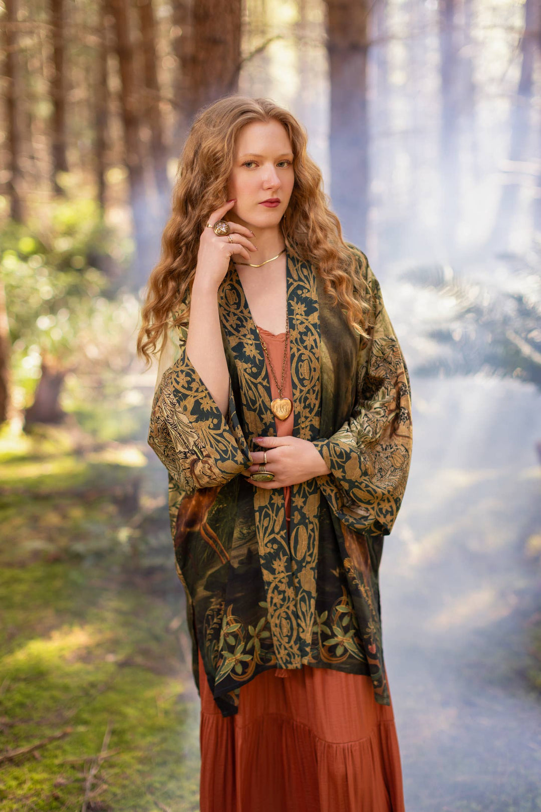The Dawning Matineé (mid-length) Duster w/ Ophelia & Fawns