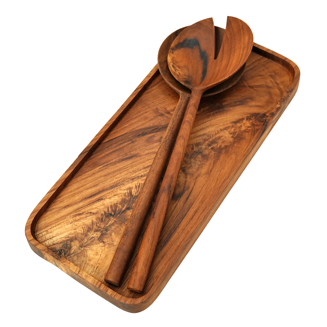 Teak Wood Salad Server Spoons - Bali