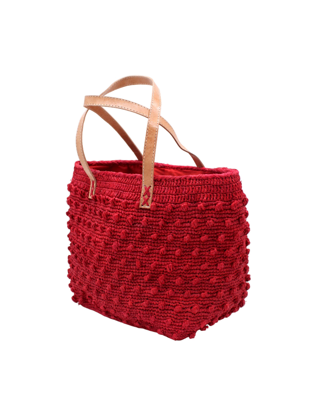 Boucle Crochet Straw Basket Bag