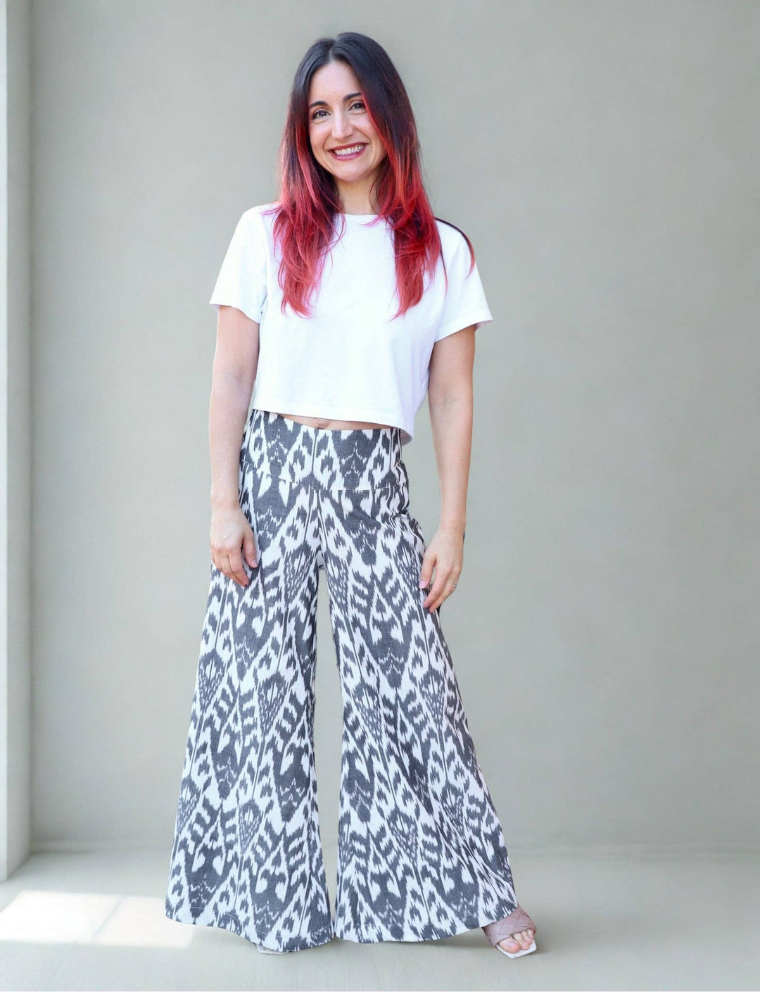 Saraswati Organic Cotton Black and White Wide Leg Pants