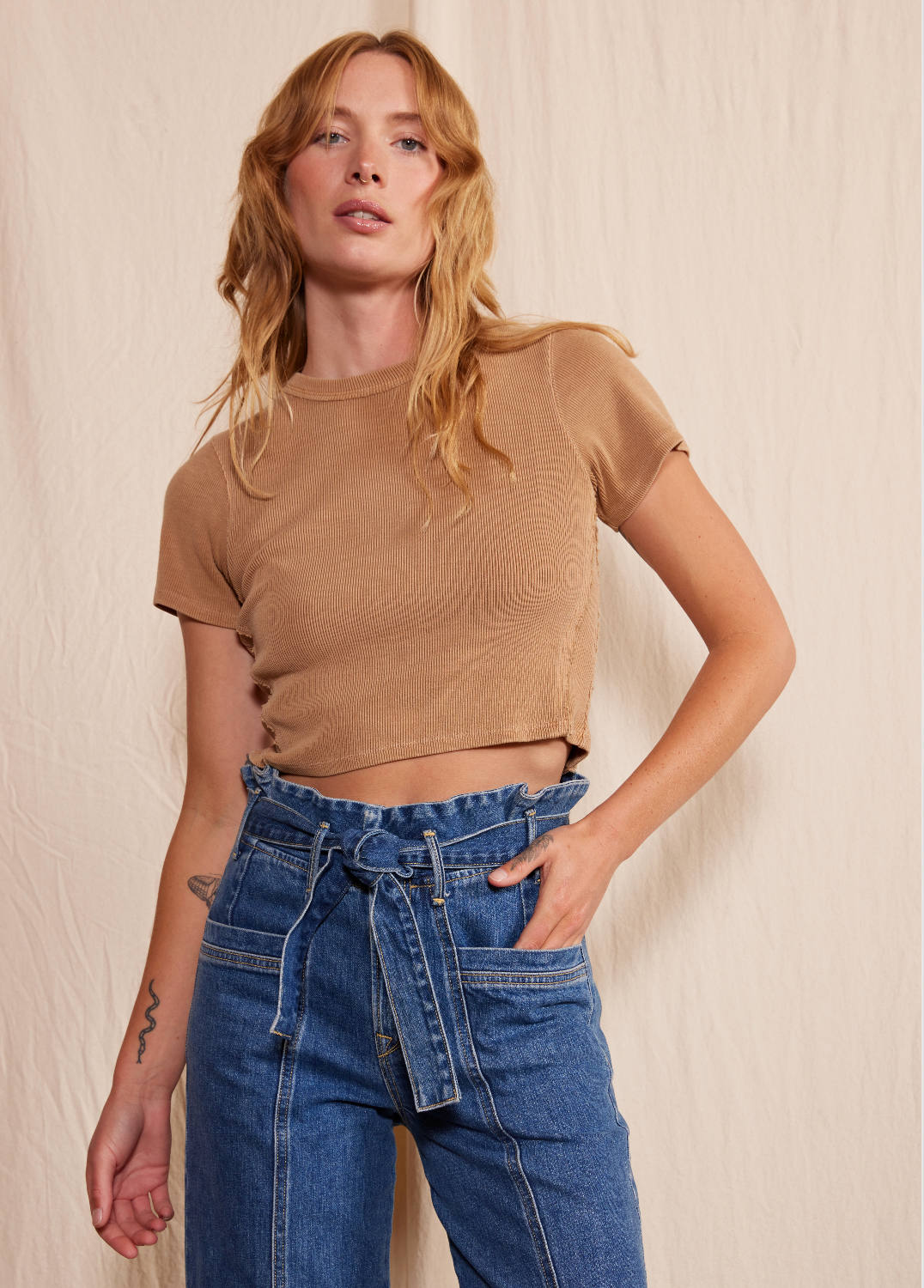 PENNY PAPERBAG WIDE LEG IN LAGUNA WASH