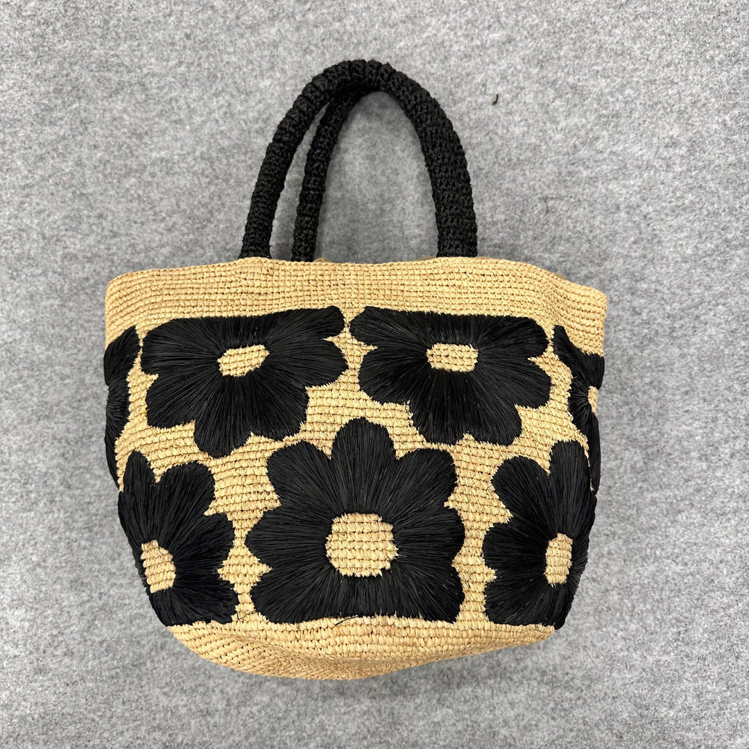 Eva Crochet Flower Embroidered Handbag