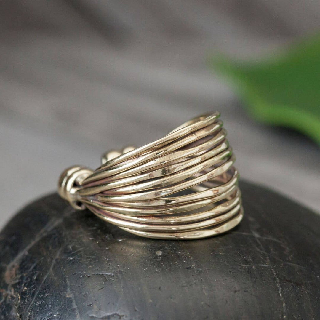 Adjustable Brass Bramble Ring - India