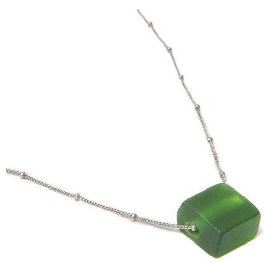 Simple Cube Sterling Necklace - USA