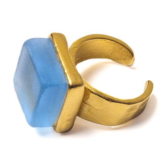 Gold & Glass Ring | Sustainable Handmade in USA Museum Quality - Atlanta, GA