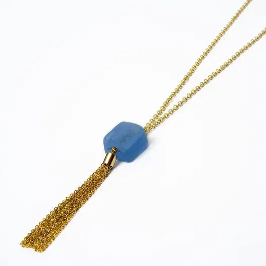 Cube Long Tassel Necklace - USA
