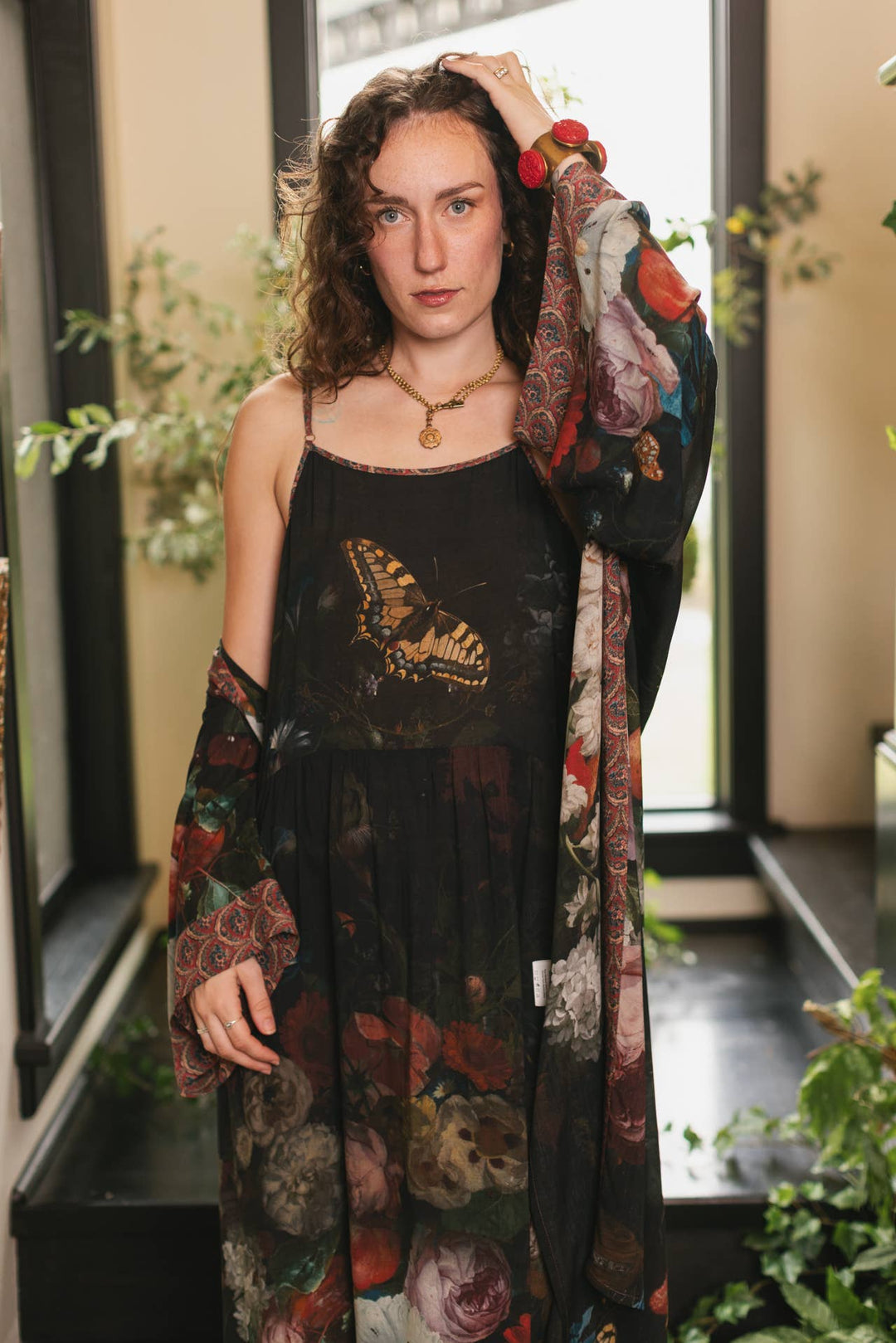 Flight of Fancy Bohéme Long Maxi Slip Dress w/Hummingbirds - Canada