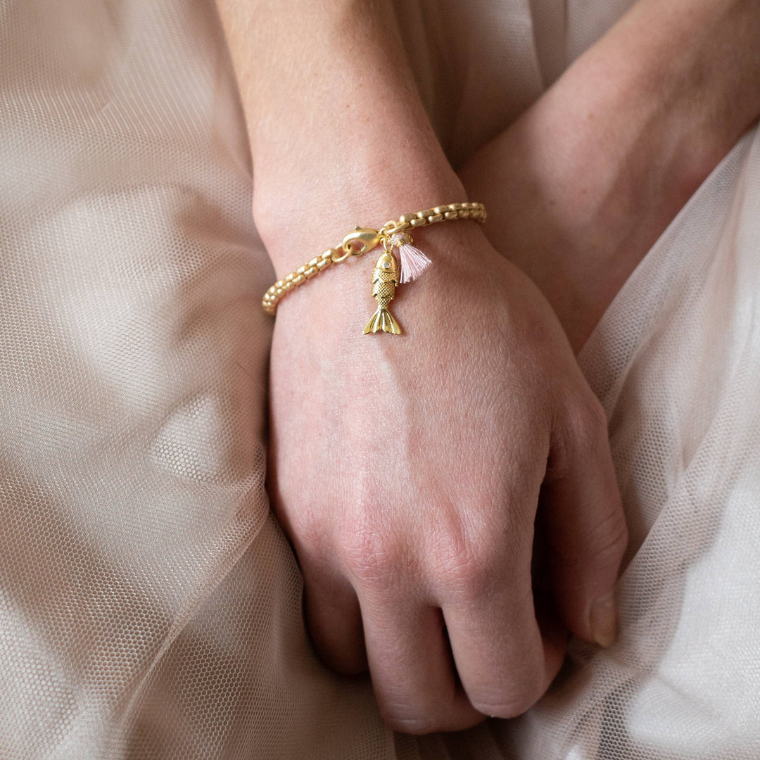 24K Gold Fish Bracelet – Charm Jewelry for Women