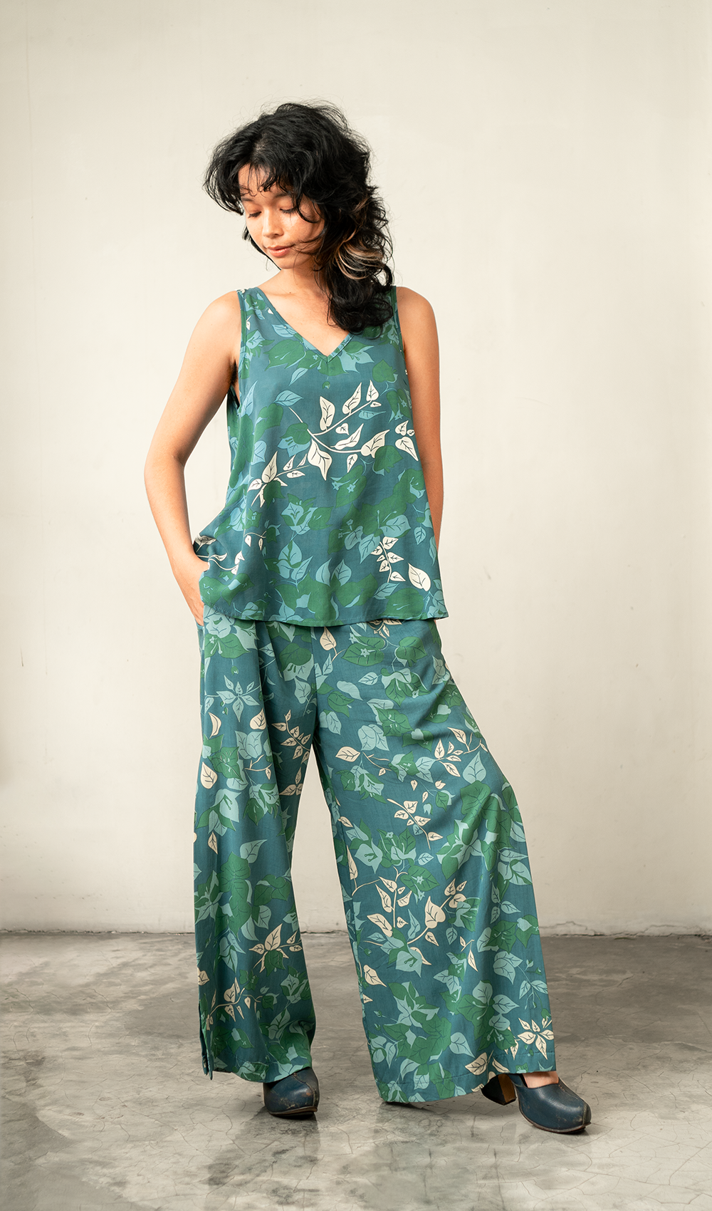Wide Leg Flowering Pants - Bali