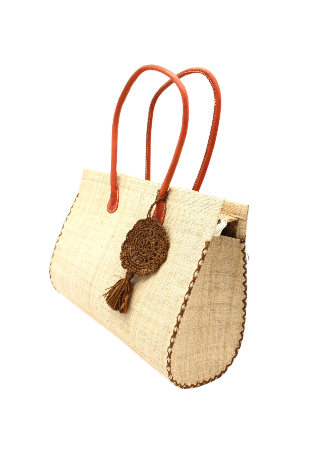 Monte Carlo Big Straw Beach Bag with Dreamcatcher Tassel