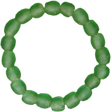 Moss green glass pearls bracelet made in Ghana