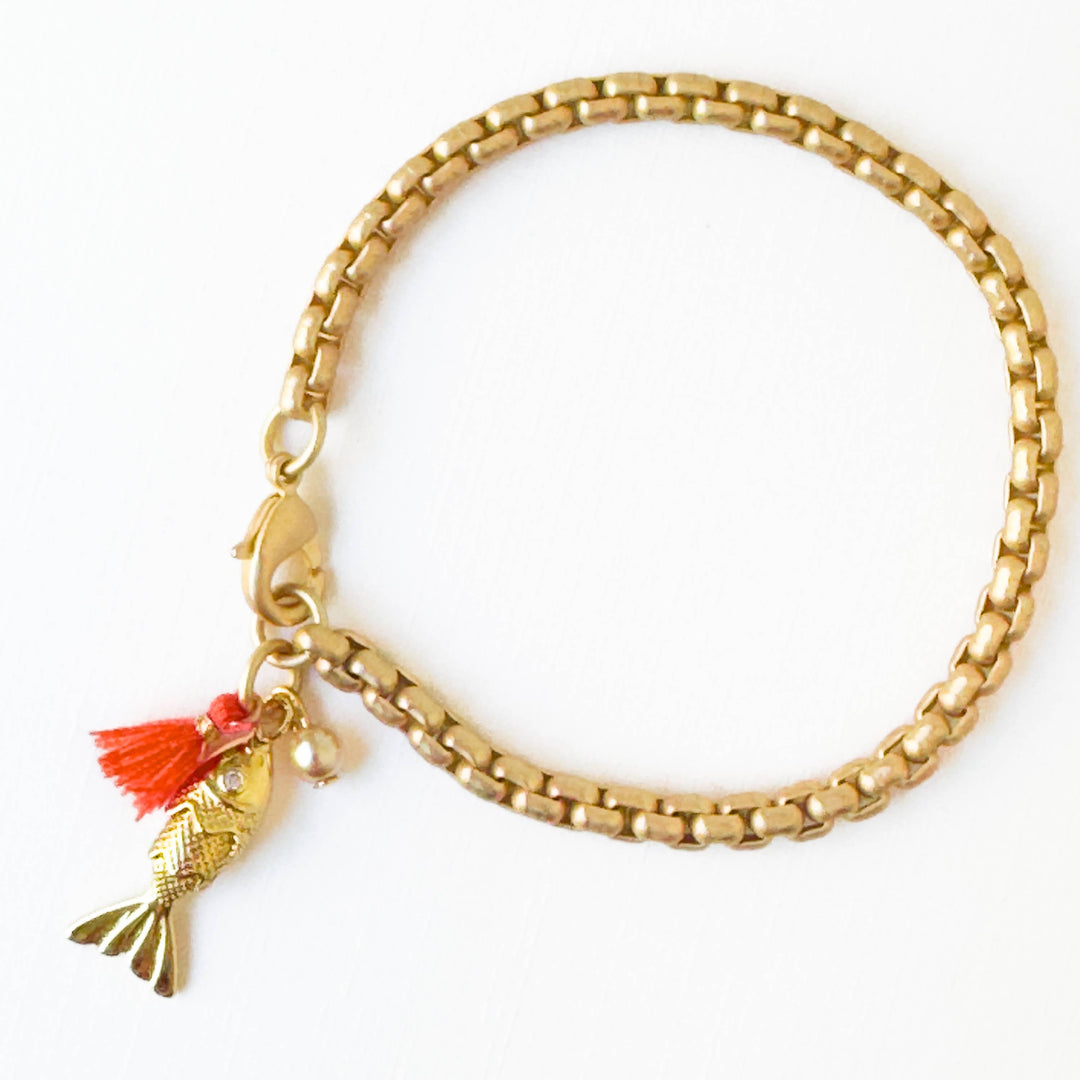 24K Gold Fish Bracelet – Charm Jewelry for Women