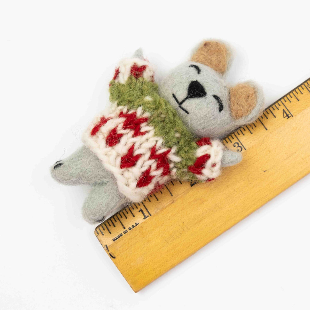 Ornament - Christmas Decor - Bear with Ski Sweater