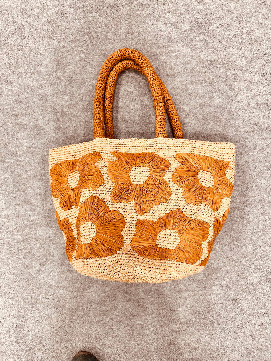 Eva Crochet Flower Embroidered Handbag
