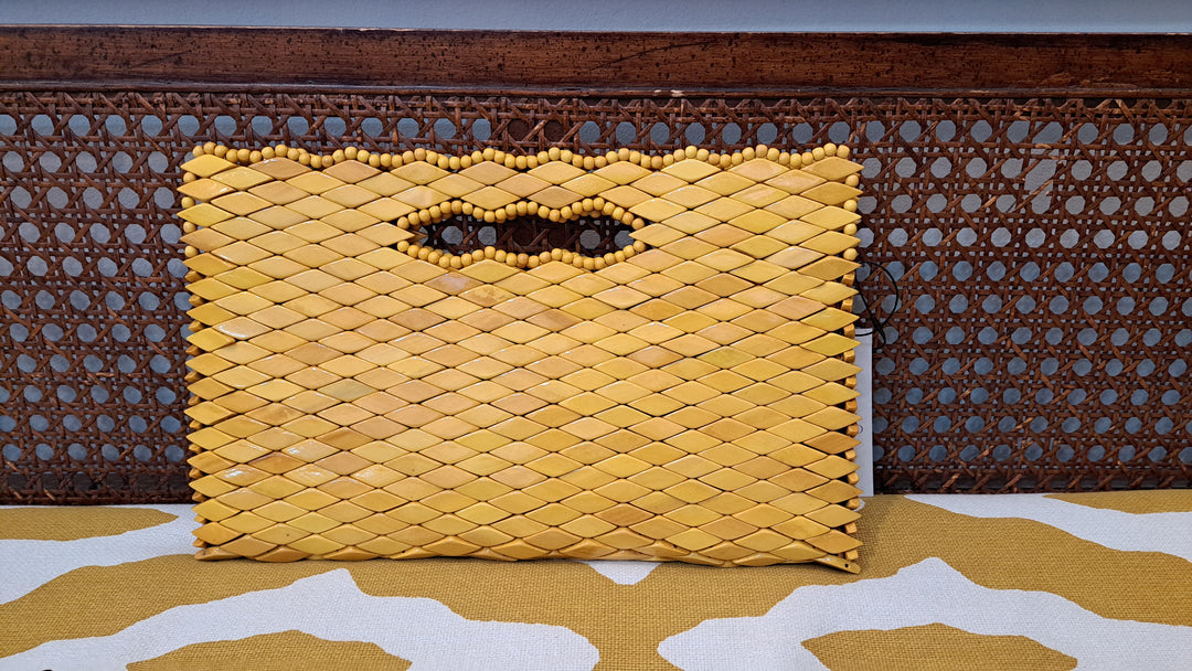 Rio Canary Yellow Beaded Clutch-Brazil