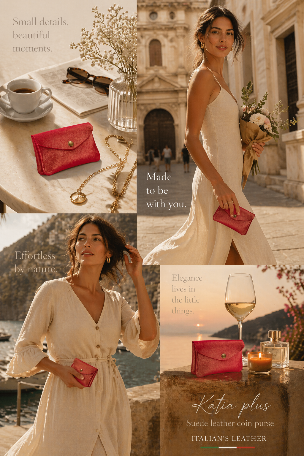 Laminated Suede Leather Wallet Katia Plus - Italy